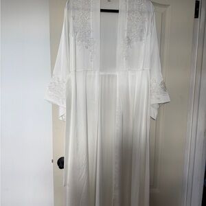 Elegant White Handmade Embroidered Bridal Robe